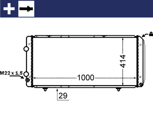 Kühler, Motorkühlung - CR1430000S MAHLE - 0001311521080, 007M44, 0204.2032