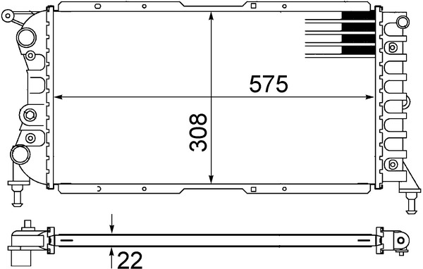 CR1441000S, Kühler, Motorkühlung, Kühler, MAHLE, 0000007721579, 0104.3006, 011V33, 080820N, 100293, 109074, 17002142, 376767511, 58955, 61859, 730980, FT2142, 0000071735367, 109074/A, 8MK376767-511, 71735367, 71736185, 7721579