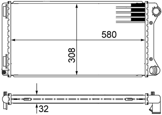 CR1444000S, Kühler, Motorkühlung, Kühler, MAHLE, 0000046776301, 080046N, 1043.103, 17002212, 232913, 350213168000, 376767631, 53229, 61899, 709-0002, DRM09098, FT2212, RA0110730, 0000046778157, 732913, BM168, FTA2212, 46546944, 46776301, 46778157