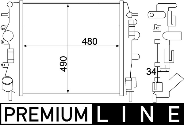 CR1507000P, Chladič, chlazení motoru, Chladič, Chladič motoru, MAHLE, 0109.3102, 023M83, 180009N, 376772001, 43002325, 58316, 63763, 732687, 8200072712, DRM23018, DS917R011, RT2325, 8200240818, 8MK376772-001, RA0230860, RTA2325