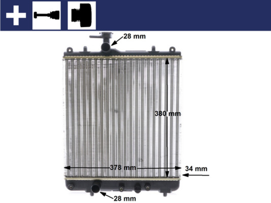 Kühler, Motorkühlung - CR1514000S MAHLE - 104710, 1770083E00, 232719