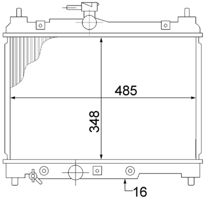 CR1522000S, Kühler, Motorkühlung, Kühler, MAHLE, 0115.3014, 102955, 130231, 16400-23090, 210033N, 29340, 350213103900, 371700, 376773461, 53002287, 53599, 64801, DRM500-02, RA0280080, TO2259, 16400-23091, 29340A, 350213176300, 64801A, 8MK376773-461, TO2287, 16400-23110, 164000J020, 164030J020