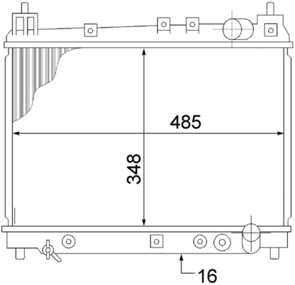 CR1523000S, Kühler, Motorkühlung, Kühler, MAHLE, 0115.3043, 102957, 130225, 1640021070, 210031N, 29170, 350213103700, 366000, 376773471, 53002259, 53212, 64799, 734841, TO2259, 1640021071, 29170A, 64799A, 8MK376773-471