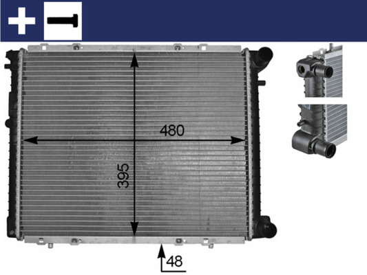 CR152000S, Chladič, chlazení motoru, Chladič, Chladič motoru, MAHLE, 0109.3046, 376706-514, 7700745164, RT2045, 7701352038, 7701395098, 7701395102, 7703074125, 7700272472, 7700272527, 7700790964, 7700811821, 7701352284