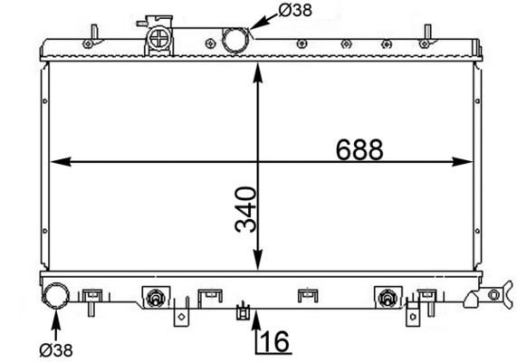 CR1564000S, Chladič, chlazení motoru, Chladič, Chladič motoru, MAHLE, 376775644, 45111FE080, 53038, 67711, 735211, DRM36006, SU2052, 45111FE081, 8MK376775-644, 45119FE030