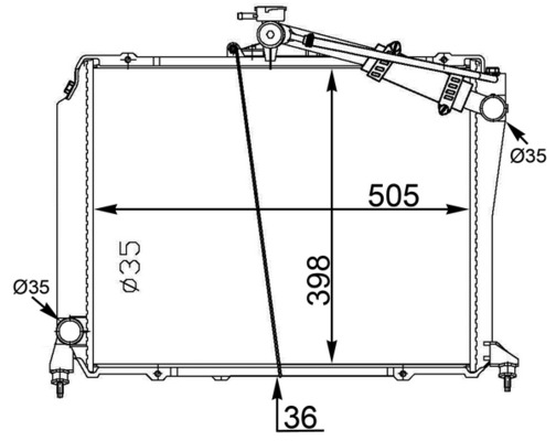 CR1572000S, Chladič, chlazení motoru, Chladič, Chladič motoru, MAHLE, 01153002, 101011, 1640075010, 376775764, 513962, 53002215, 64778, TO2215, 105817, 1640075020, 1640075060, 1640075061, 1640075062, 1640075070, 1640075071, 1640075072