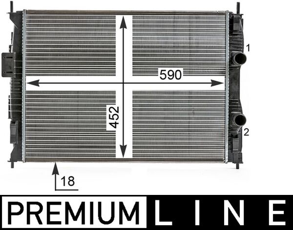 Chladič, chlazení motoru - CR15000P MAHLE - 120121, 13002279, 21400JD200