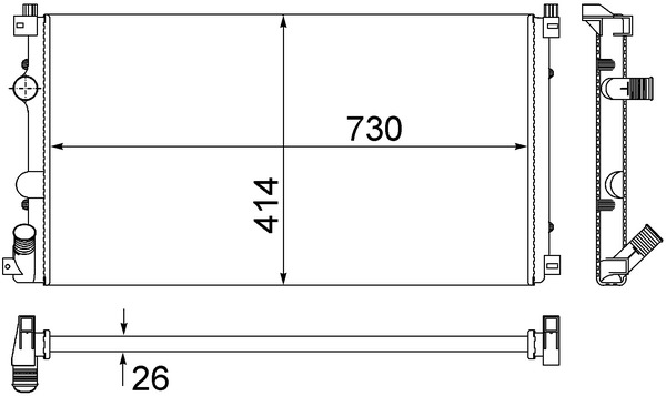 CR1683000S, Kühler, Motorkühlung, Kühler, MAHLE, 0207.3001, 180054N, 2140000QAJ, 376780671, 43002265, 4414972, 58322, 60432322, 63824A, 725-0029, 732918, 7701057119, DRM23092, QER2299, RA0230810, RT2322, 43002322, 7711135810, 8MK376780-671, 93179354, RTA2322