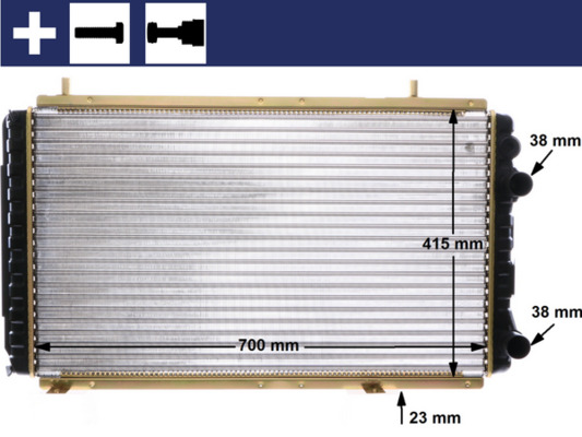 Radiator, engine cooling - CR168000S MAHLE - 0000071735349, 0204.2031, 080900N