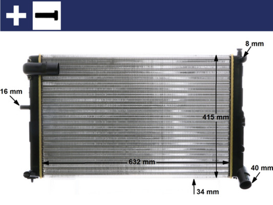 Radiator, engine cooling - CR171000S MAHLE - 060800N, 09002074, 100222