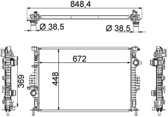 CR1748000S, Radiator, engine cooling, Cooler, MAHLE, 00000000031293689, 0105.3107, 092048N, 107820, 110150, 1377541, 18002422, 1800991, 2556302425, 31-4335, 376787121, 53811, 65615A, 6G918005FB, 6G918005FD, 701536, 8142806, D7G030TT, DRM10069, FD2422, FD2425, QER1625, RA0310560, V25-60-0023, 00000000031368059, 110150/A, 1433321, 18002425, 53812, 60182425