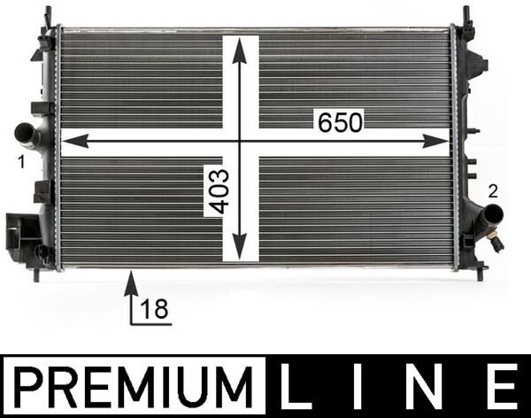 CR17000P, Kühler, Motorkühlung, Kühler, MAHLE, 1300283, 13217130, 376700351, 630789, 734982, OL2462, OLA2462