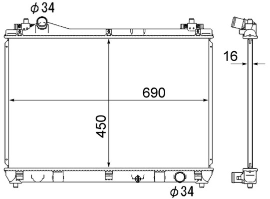 CR1873000S, Chladič, chlazení motoru, Chladič, Chladič motoru, MAHLE, 105111, 129046, 1770066J00, 320035N, 376790261, 52002103, 53703, 60522103, 64202, 735433, D78005TT, DRM47031, S156I53, SZ2103, 129046/A, 8MK376790-261