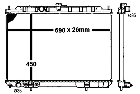 CR1877000S, Kühler, Motorkühlung, Kühler, MAHLE, 0121.3041, 070117N, 103348, 120129, 13002239, 214608H900, 31-3578, 350213135300, 376790301, 53453, 68704, 735064, ADN19866, DN2239, DRM46005, PL021934, QER2451, 1213041, 214609H200, 21460EQ30A, 21460EQ30B