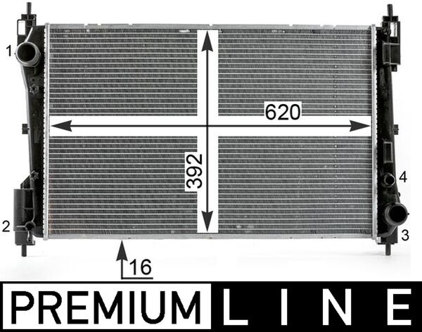 CR1996000P, Radiator, engine cooling, Cooler, MAHLE, 0000051936040, 17002400, 376900121, 53455, 61924, 701717, DRM09114, FT2400, RA0111151, 51863817, FTA2400, 51936040