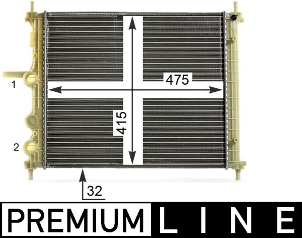 CR1998000P, Radiator, engine cooling, Cooler, MAHLE, 0104.3155, 080091N, 17002326, 350213120500, 376900-144, 51745120, 53986, 61786, DRM09038, FT2326, RA0111170, 376900141, 617878, 8MK376900-144