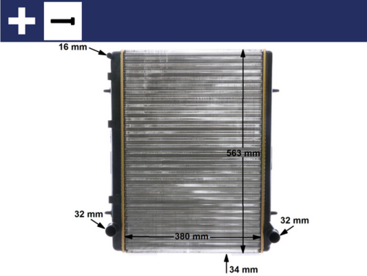 CR2033000S, Chladič, chlazení motoru, Chladič, Chladič motoru, MAHLE, 01033083, 103571, 106158, 1330K1, 160103N, 350213001003, 352400, 376901031, 40002259, 53973, 63601, 716910, DRM21035, PE2259, PEUG5445A, RA0210390, V22-60-0004, 106158/A, 1330S0, 350213195900, 698507, 735117, 8MK376901-031, 1330W4, 735136, 133338, 133343, 133388