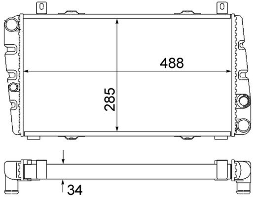 CR2034000S, Kühler, Motorkühlung, Kühler, MAHLE, 350213189700, 376901041, 490005N, 6U0121251C, 732-0001, 734431, 76002009, SA2009, SKOD5025A, 8MK376901-041