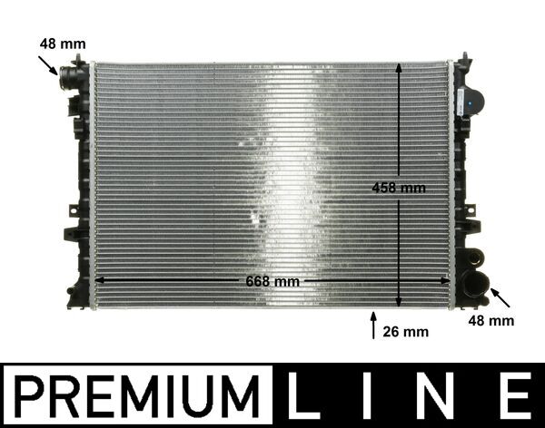 CR206000P, Kühler, Motorkühlung, Kühler, MAHLE, 0104.3040, 011V52, 060650N, 09002089, 1301Y4, 1301.Y5, 1475844080, 21722, 231168, 242600, 27215, 350213102700, 376708-524, 61875, CN2089, CNA2089, DRM07050, 011V53, 1301Y5, 1301Y7, 1301.Y8, 1475845080, 350213102800, 376708521, 58993, 695079, 731168, CN2208, KCN089, 1301Y6