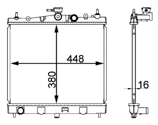 CR2164000S, Kühler, Motorkühlung, Kühler, MAHLE, 0121.3023, 019M54, 070065N, 104598, 120125, 13002210, 21410-AX200, 376912214, 53476, 68728, DN2210, DRM46002, 8MK376912-214, DNA2210