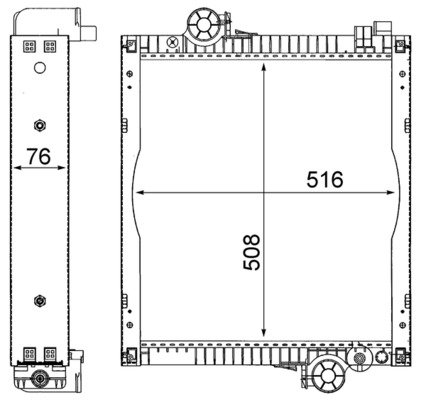 CR216000S, Radiator, engine cooling, Cooler, MAHLE, 099M03, 376710-014, 50584, 85076, AL110865, D7AG370TT, JD2009, 099M04, 376710011, AL110996, 8MK376710-011, AL115002, 8MK376710-014, AL115731, AL115732, AL116668, AL78001, AL78003