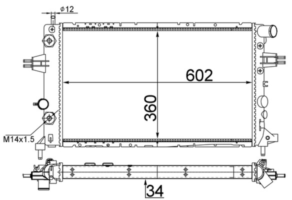 CR229001S, Kühler, Motorkühlung, Kühler, MAHLE, 09119483, 09193267, 102261, 138300, 151860N, 2060204, 232548, 350213958000, 37002253, 376710335, 4764.035.0000, 58178, 63247A, D7X038TT, DRM20017, OL2253, 09192578, 1300190, 2060268, 350213958003, 58178A, 732548, 8MK376710-335, OLA2253, 1300197, 2065046, 350213962000, 09201018, 1300208, 359000300780