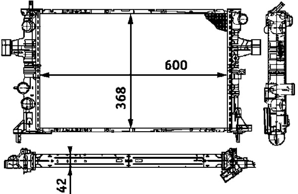 CR319000S, Chladič, chlazení motoru, Chladič, Chladič motoru, MAHLE, 0107.3056, 09192578, 1300208, 13903, 150046N, 232550, 350213962000, 37002252, 376713-004, 53898, 63006A, DRM20018, KOL293, RA0200820, TSP0524059, 0107.3063, 151890N, 37002293, 376713001, 58177, 63247A, 732550, 9192578, BM962, OL2252, 8MK376713-001, OL2293, OLA2252