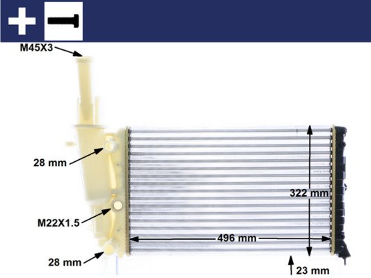 Chladič, chlazení motoru - CR346000S MAHLE - 0000007745652, 0104.3002, 080670N