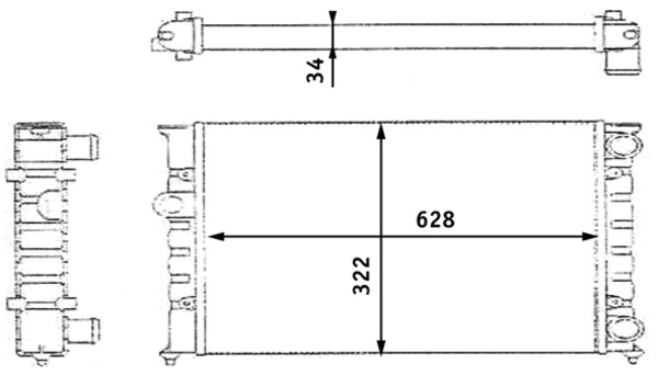 CR348000S, Kühler, Motorkühlung, Kühler, MAHLE, 0110.3024, 030M47, 041260N, 101059, 103004, 131023, 16249, 1H0121253D, 1H0121253E, 231025, 25652, 350213104200, 376713-424, 58002109, 651931, 737-0028, DRM32035, KVW109, QER1414, V15-60-5012, VN2109, 1103024, 1H0121253Q, 350213104203, 376713421, 50454, 65193A, 731025, 737-0029, 1H0121253H