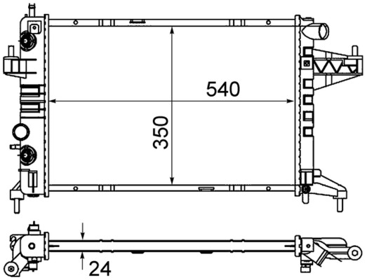 CR390000S, Radiator, engine cooling, Cooler, MAHLE, 0107.3118, 09201958, 1300239, 13923, 150014N, 350213825000, 37002304, 376714-374, 53035, 63018, 732826, KOL304, OL2304, RA0200710, 376714371, 9201958, BM825, OLA2304, 8MK376714-371, OP030R002