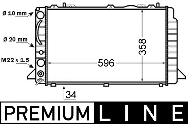 CR396000P, Radiator, engine cooling, Cooler, MAHLE, 001B09, 0085.578.0000, 0110.2049, 03002089, 100048, 102004, 112295, 16230, 350213117600, 376714-464, 481380N, 50527, 60465, 731422, 8A0121251, AD015R016, AI2089, KAI089, 001B09A, 376714461, 60465A, 855780000, 961277, AIA2089, BM1176, 8MK376714-464