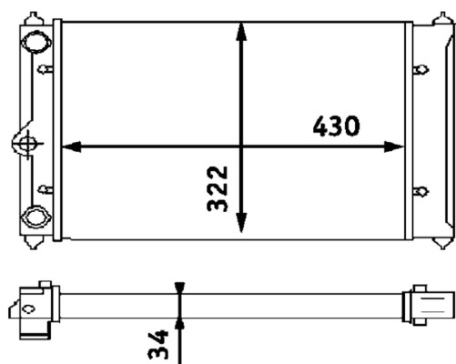 Kühler, Motorkühlung - CR408000S MAHLE - 0110.3038, 041370N, 101079