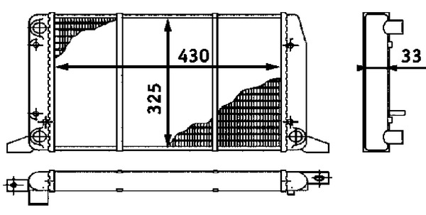 Kühler, Motorkühlung - CR412000S MAHLE - 0110.2090, 03002028, 100041