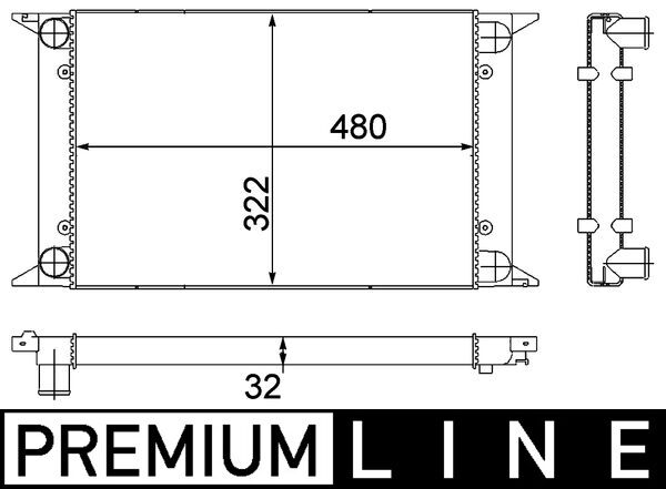 CR415000P, Chladič, chlazení motoru, Chladič, Chladič motoru, MAHLE, 0110.3056, 040130N, 16154, 171121253A, 26016, 376715131, 58002003, 65030, 883436, KVW005, VN2005, 171121253D, 58002005, 58567, 8MK376715-131, VW2005, VWA2005