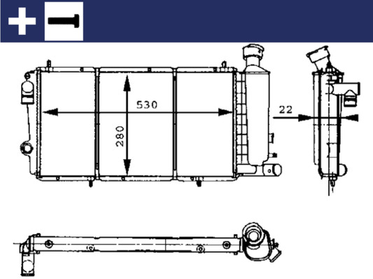 CR429000S, Kühler, Motorkühlung, Kühler, MAHLE, 060550N, 09002034, 1331.QJ, 24108, 350213310000, 376715411, 50406, 61353, 730896, 96.010.145.80, CN2034, KCN034, 350213310002, 50407, 9601014580, 96.029.202, CNA2034, 96029202, BM310