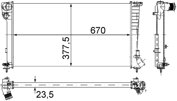 CR433000S, Kühler, Motorkühlung, Kühler, MAHLE, 0103.3043, 060940N, 09002151, 133041, 232517, 24572, 350213118100, 376715-524, 509510, 61315, 705-0001, CN2142, CNA2142, DRM07020, RA0070120, TSP0524053, 0103.3044, 061000N, 09002153, 133042, 232620, 24578, 350213118200, 376715521, 519510, 61315A, 705-0002, CN2151, CNA2151, DRM07030