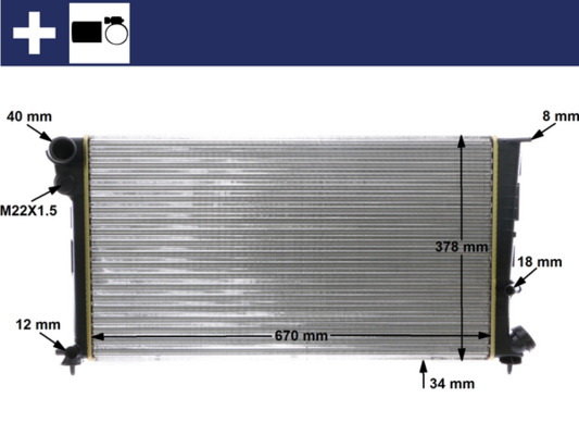 Radiator, engine cooling - CR471000S MAHLE - 0103.2238, 060016N, 09002134