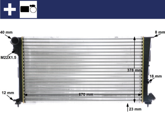 Radiator, engine cooling - CR475000S MAHLE - 0103.3040, 060038N, 09002127