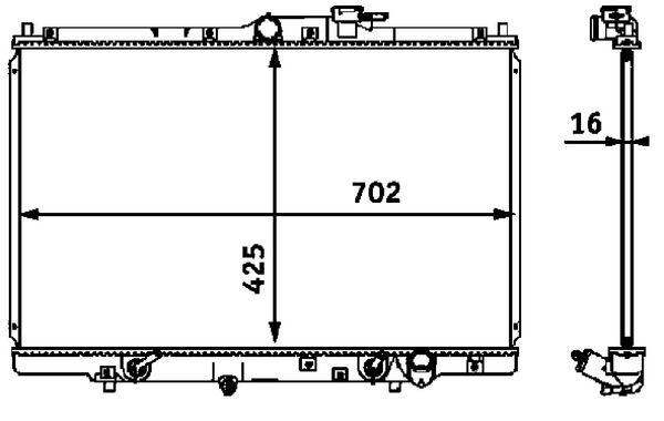 CR547000S, Radiator, engine cooling, Cooler, MAHLE, 01193009, 013N21, 100860N, 102121, 19010P1E901, 25002110, 30084, 376718521, 53515, 63346, 734112, HD2094, KHD094, 101300N, 1193009, 19010P1EE51, 25002094, 30090, 734747, 8MK376718-521, HD2110, 19010PEA901, HDA2110, 19010P1EA51