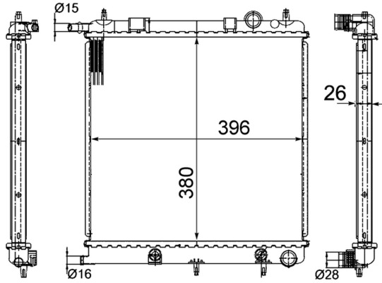 Radiator, engine cooling - CR556000S MAHLE - 0103.3050, 060029N, 09002188