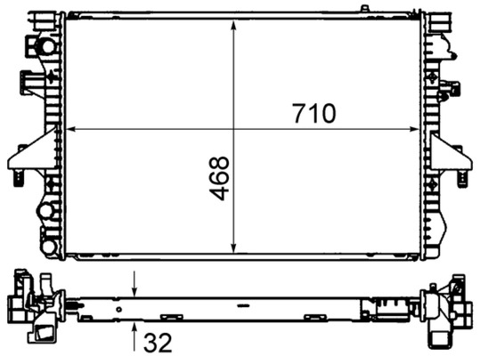 CR585000S, Chladič, chlazení motoru, Chladič, Chladič motoru, MAHLE, 030M52, 041007N, 376719-184, 53796, 58002230, 65282A, 733273, 7H0121253F, VN2230, VW2230, 376719181, 7H0121253K, VWA2230, 8MK376719-181