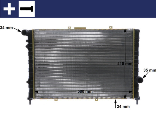 CR589000S, Chladič, chlazení motoru, Chladič, Chladič motoru, MAHLE, 0000046544786, 0113.3015, 036M10, 101401, 109199, 109200, 21200, 300004N, 350213897000, 376719261, 58254, 68804, 732584, KLC079, QER2026, 0046544786, 350213897003, 46544786, 8MK376719-261, LC2079, 109200/A, 350213192100, 46547643, 350213897002, 46753255