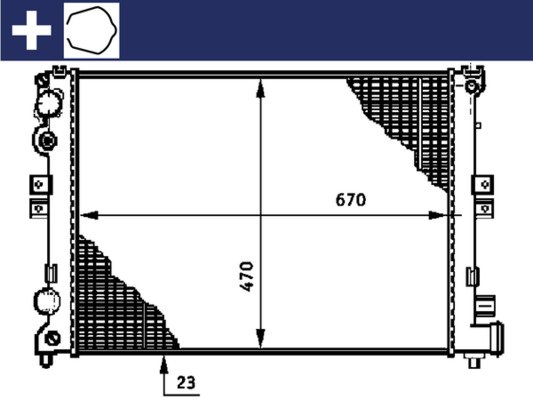 Kühler, Motorkühlung - CR592000S MAHLE - 0001474401080, 0104.3040, 011V52