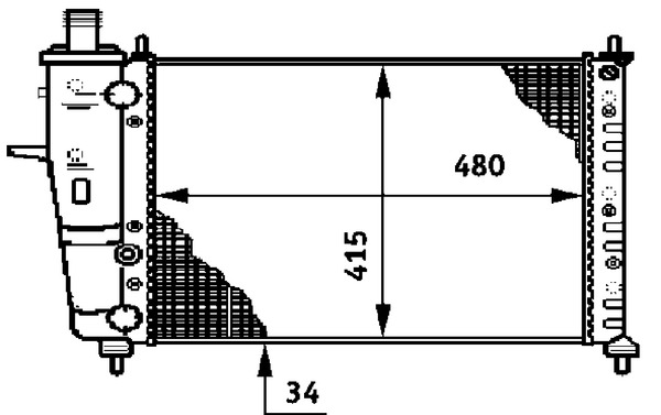 CR598000S, Kühler, Motorkühlung, Kühler, MAHLE, 0104.3085, 080083N, 17002160, 21721, 350213151000, 376719531, 46736955, 61808, 731304, FT2159, QER1481, RA0110490, 080580N, 690297, 731582, FT2160, FTA2159