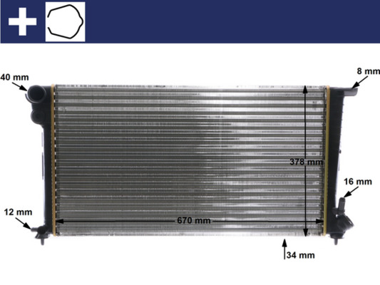 Kühler, Motorkühlung - CR624000S MAHLE - 061050N, 09002159, 133058