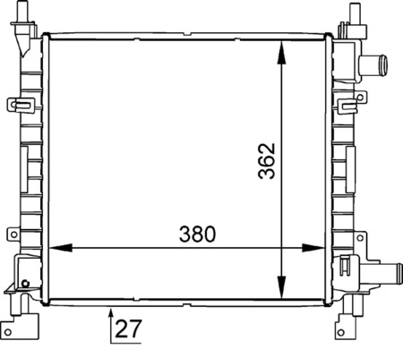 CR626000S, Chladič, chlazení motoru, Chladič, Chladič motoru, MAHLE, 0105.3054, 091300N, 10-100-01059, 101331, 1025532, 110077, 17513, 18002257, 26202, 350213121800, 376720271, 62083A, 710-0042, 731992, DRM10060, FD2257, KFD260, RA0120970, V25-60-0005, 0105.3055, 101332, 1025533, 110077/A, 18002260, 350213777000, 54601, 710-0042-R, 734772, 8MK376720-271, DRM10061