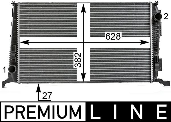 Radiator, engine cooling - CR6000P MAHLE - 01093118, 105780, 123192