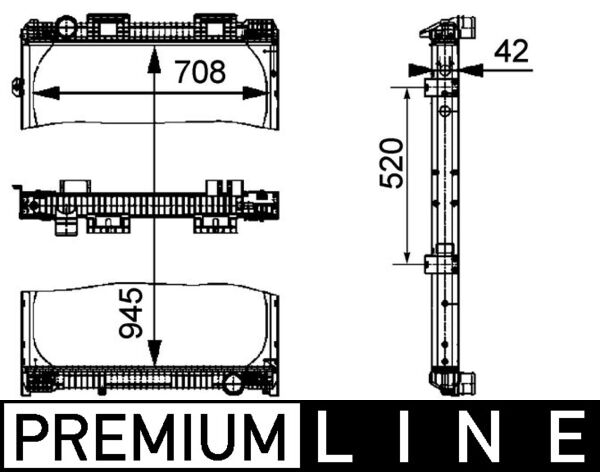 CR707000P, Chladič, chlazení motoru, Chladič, Chladič motoru, MAHLE, 0237.3007, 260003N, 376721761, 58346, 64002026, 67221A, 733423, 81061016437, KMN026, MN2026, 58371, 733430, 81061016422, 8MK376721-761, 733511, MN3026