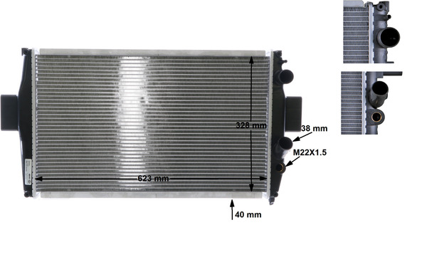 CR739000S, Kühler, Motorkühlung, Kühler, MAHLE, 0000093813747, 376724-504, 63328, 816649, 0000093822906, 376724501, 698806, 8MK376724-501, 93813747, 8MK376724-504, 9381374EB, 93822906