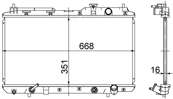 CR740000S, Kühler, Motorkühlung, Kühler, MAHLE, 0119.3008, 013M22, 100023N, 102854, 111056, 19010P3F901, 2051, 25002104, 30088, 350213110100, 356800, 376724531, 53507, 68101A, 734110, DRM40010, HD2104, JR9025J, KHD104, 111056/A, 19010P3F902, 25002175, 350213133100, 681021, 712-1005, 8MK376724-531, HD820R001, HDA2104, 68102A